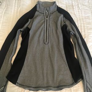 Lululemon black and gray stripe pullover. 8.